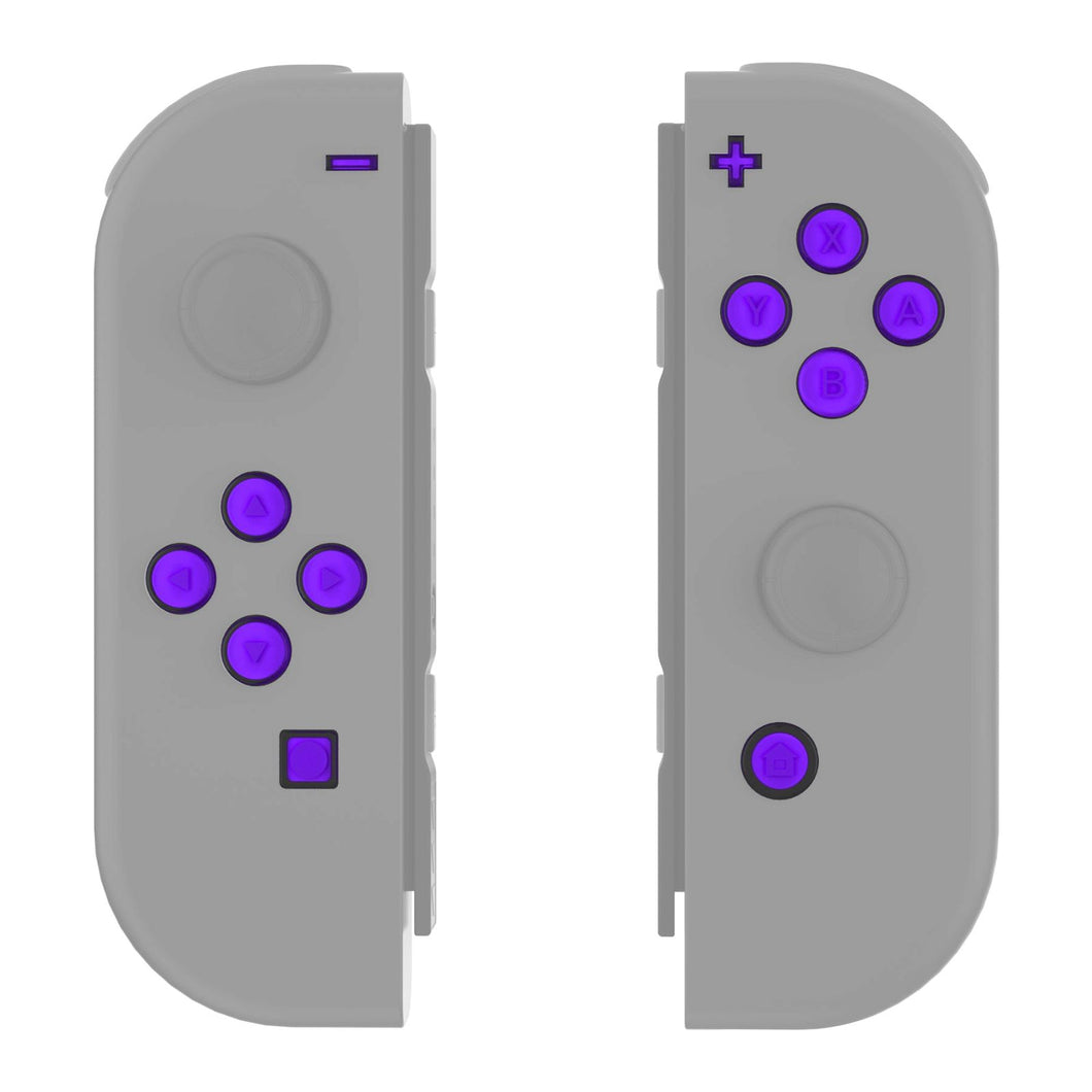 Replacement Controller ABXY Direction Home Capture + - Jelly Buttons, Two-Tone Purple & Clear With Symbols Action Face Keys For NS Switch Joycon & OLED Joycon-AJ7003WS - Extremerate Wholesale