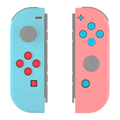Replacement Controller ABXY Direction Home Capture + - Jelly Buttons, Two-Tone Red & Blue & Clear With Symbols Action Face Keys For NS Switch Joycon & OLED Joycon-AJ7011WS - Extremerate Wholesale
