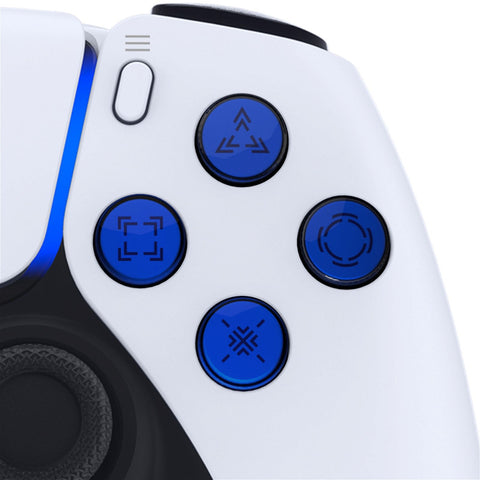 Ps5 Riffmaster Buttons Replacement Custom Dpad Action Buttons Three-Tone Blue & Clear with ...