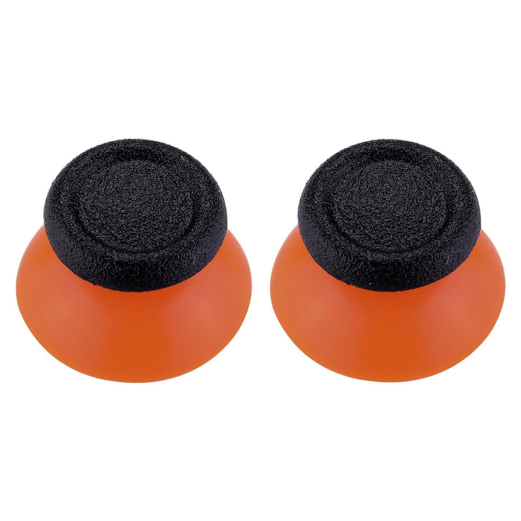 Replacement Double Injection Orange + Black Rubber Thumbsticks Compatible With PS4 Controller-P4J0124 - Extremerate Wholesale