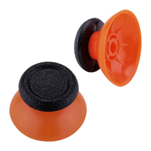 Replacement Double Injection Orange + Black Rubber Thumbsticks Compatible With PS4 Controller-P4J0124 - Extremerate Wholesale