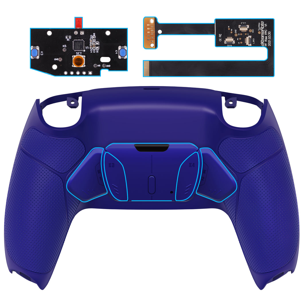 Rubberized Cobalt Blue Remappable RISE4 Remap Kit for PS5 Controller BDM-010/020 - YPFU6015