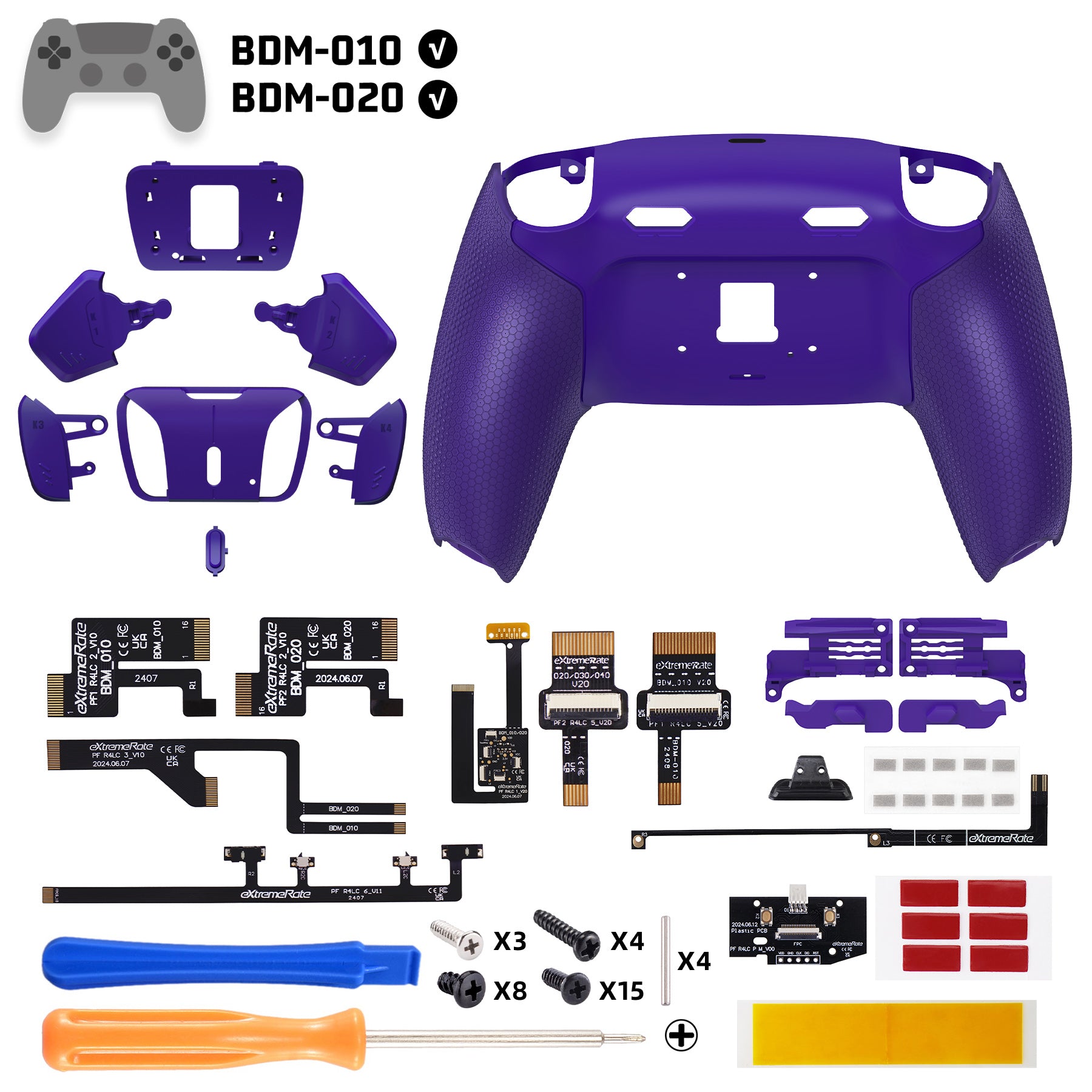 Purple w Rubberized Grip Ps5 Controller with 4 remappable paddles outlet (Scuf Like)