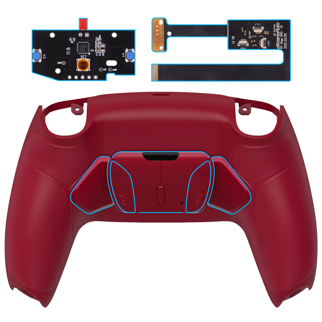 Rubberized Volcanic Red Remappable RISE4 Remap Kit for PS5 Controller BDM-010/020 - YPFU6014