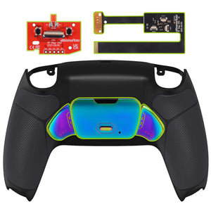 Rubberized Black - Rainbow Aura Blue & Purple Real Metal Buttons (RMB) Version Rise 2.0 Remap Kit Compatible With PS5 Controller BDM-010 & BDM-020 - XPFJ7011 - Extremerate Wholesale