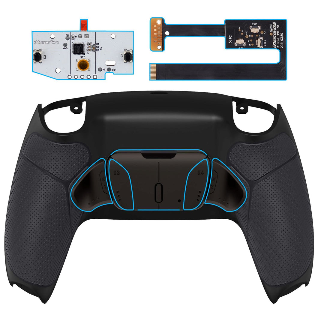 Rubberized Black Real Metal Buttons (RMB) Version Rise 4.0 Remap Kit Compatible With PS5 Controller BDM-010 & BDM-020 - YPFJ7001 - Extremerate Wholesale