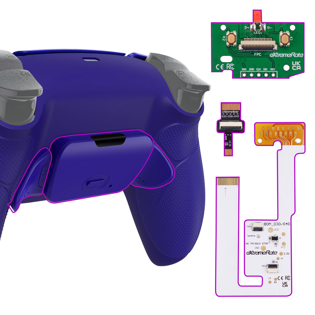 Rubberized Cobalt Blue Remappable RISE V3 Remap Kit for PS5 Controller BDM-030/040/050 - XPFU6015G4