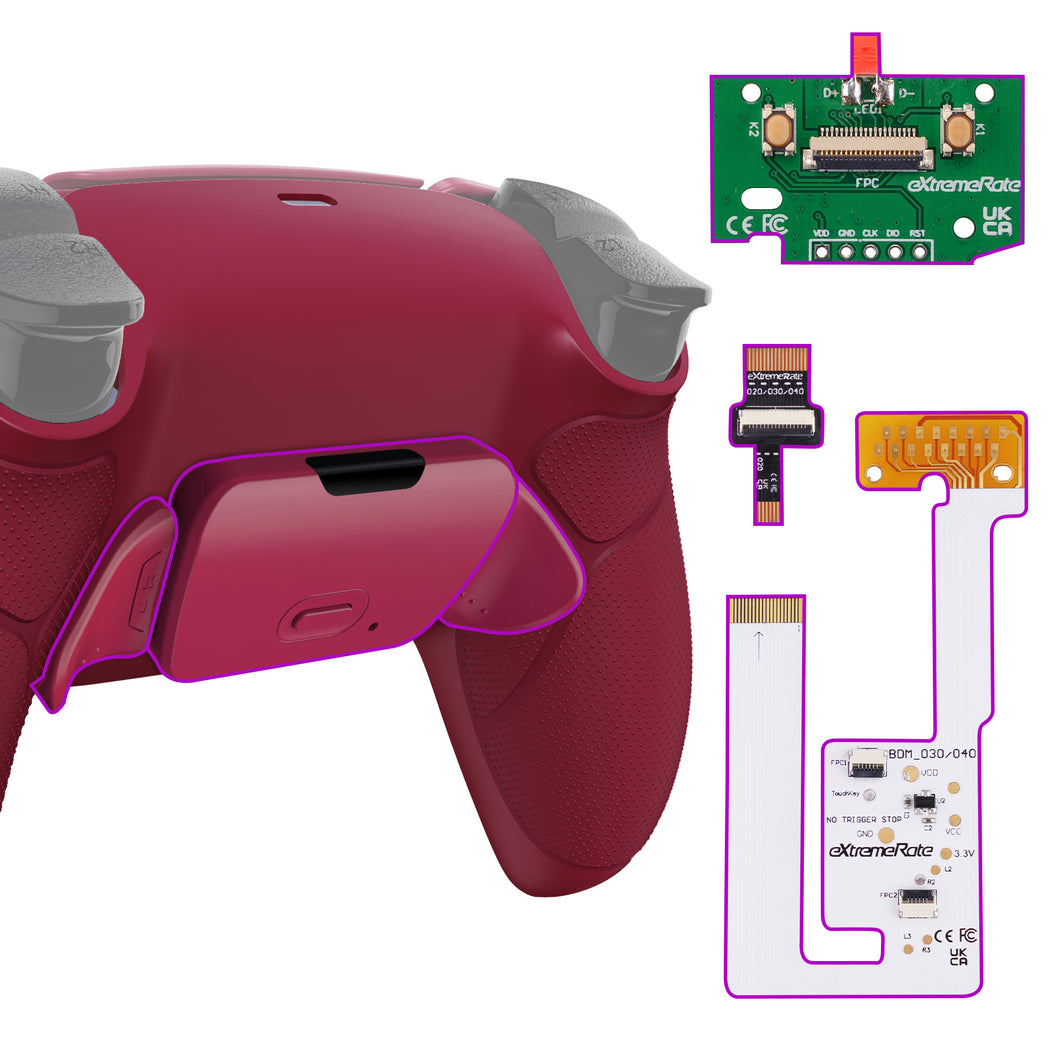 Rubberized Cosmic Red Remappable RISE V3 Remap Kit for PS5 Controller BDM-030/040/050 - XPFU6008G4