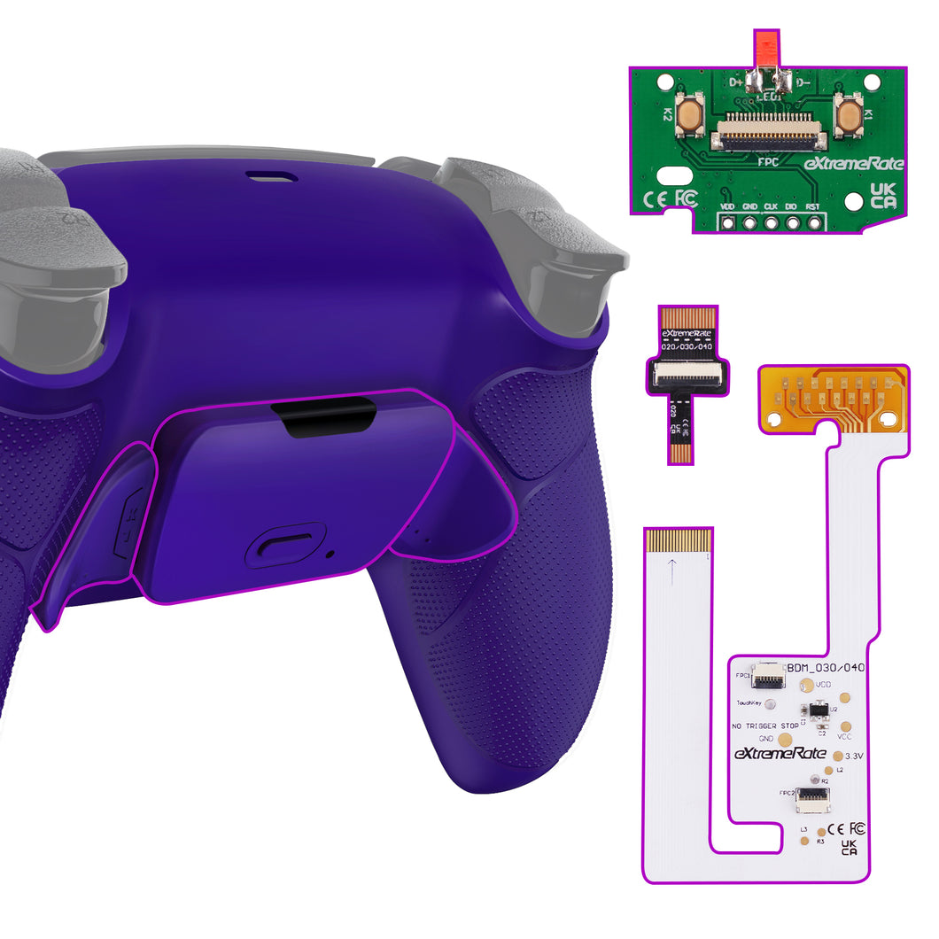 Rubberized Galactic Purple Remappable RISE V3 Remap Kit for PS5 Controller BDM-030/040/050 - XPFU6007G4