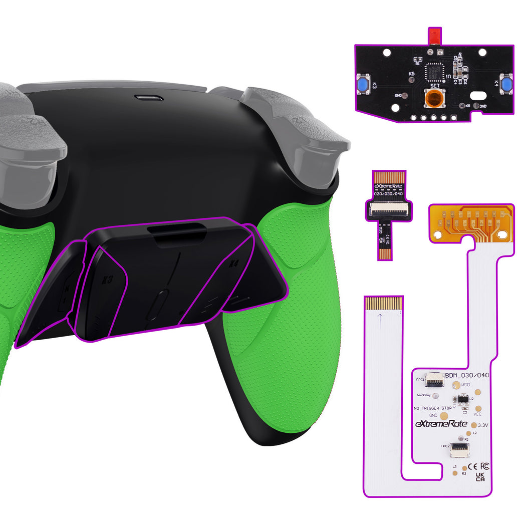 Rubberized Green Remappable RISE4 V3 Remap Kit for PS5 Controller BDM-030/040/050 - YPFU6004G4