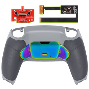 Rubberized New Hope Gray & Classic Gray - Rainbow Aura Blue & Purple Real Metal Buttons (RMB) Version Rise 2.0 Remap Kit Compatible With PS5 Controller BDM-010 & BDM-020 - XPFJ7013 - Extremerate Wholesale