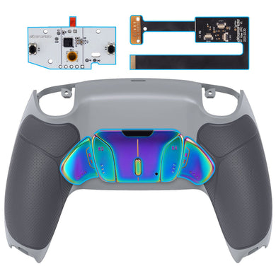 Rubberized New Hope Gray & Classic Gray - Rainbow Aura Blue & Purple Real Metal Buttons (RMB) Version Rise 4.0 Remap Kit Compatible With PS5 Controller BDM-010 & BDM-020 - YPFJ7013 - Extremerate Wholesale