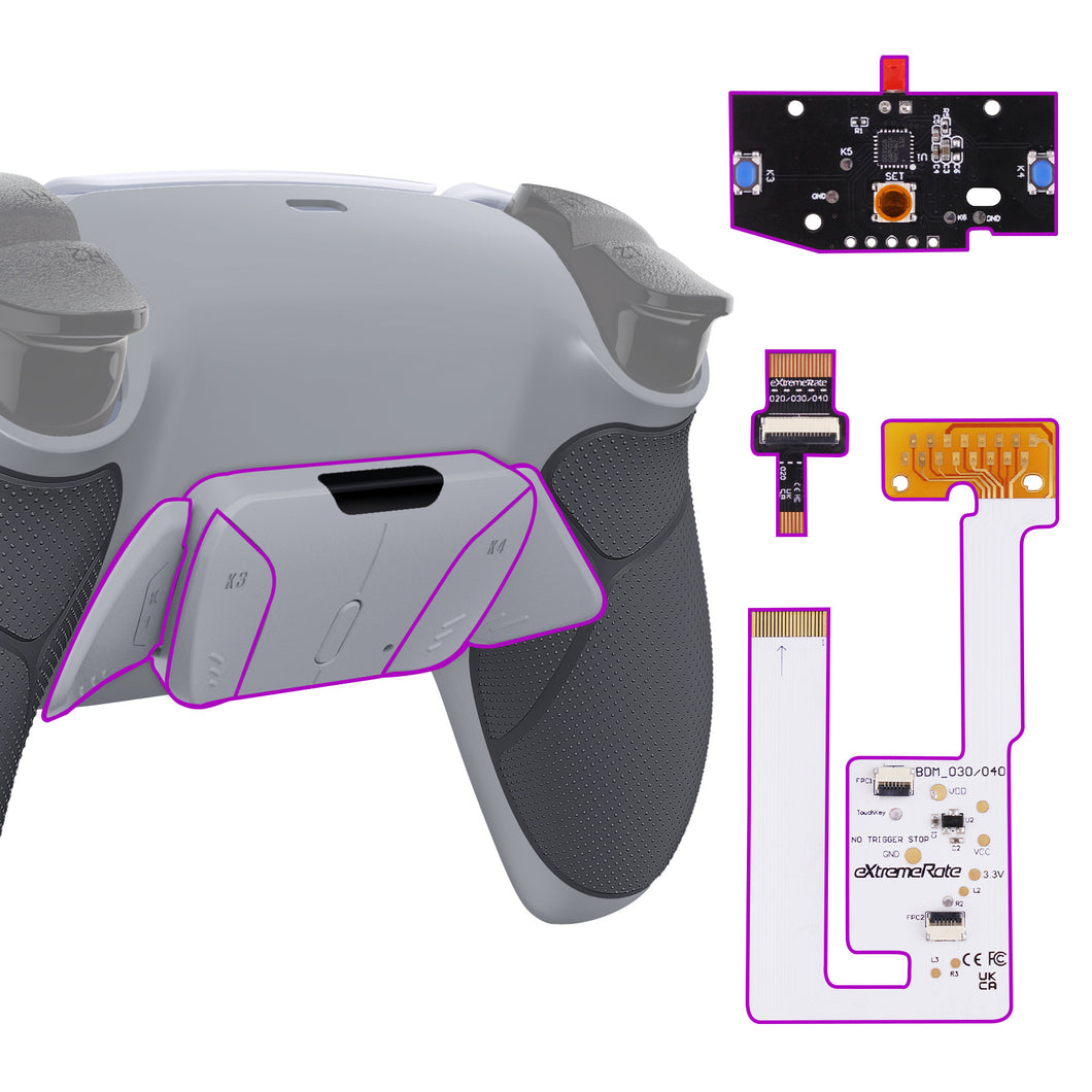 Rubberized Classic Gray & New Hope Gray Remappable RISE4 V3 Remap Kit for PS5 Controller BDM-030/040/050 - YPFU6012G4