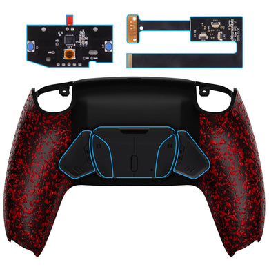 Rubberized Red Remappable Rise4 Remap Kit With Upgrade Board + Redesigned Back Shell + 4 Back Buttons Compatible With PS5 Controller BDM-010 & BDM-020 - YPFP3004 - Extremerate Wholesale