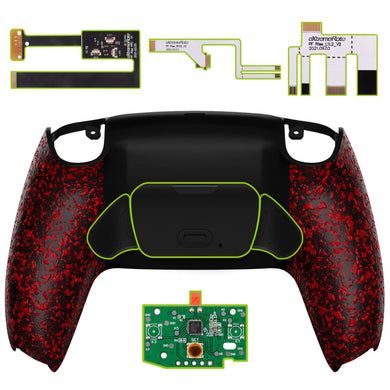 Rubberized Red Rise 2.0 Remap Kit With Upgrade Board + Redesigned Back Shell + Back Buttons Compatible With PS5 Controller BDM-010 & BDM-020 - XPFP3042G2 - Extremerate Wholesale