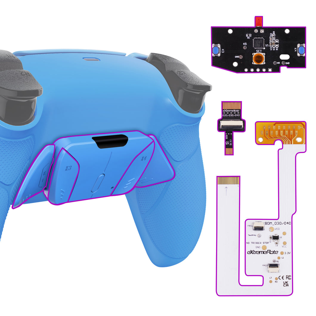 Rubberized Starlight Blue Remappable RISE4 V3 Remap Kit for PS5 Controller BDM-030/040/050 - YPFU6006G4