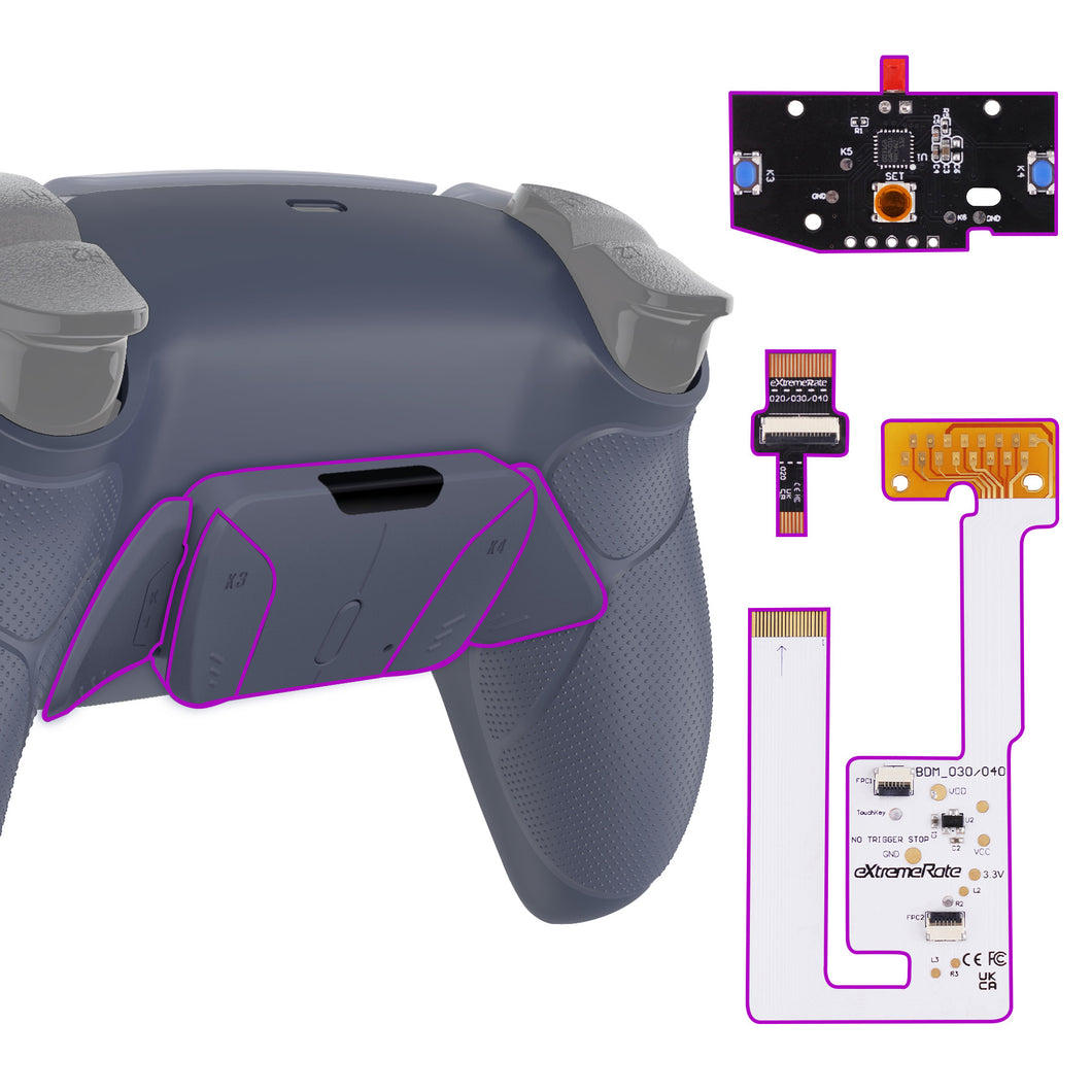 Rubberized Sterling Silver Remappable RISE4 V3 Remap Kit for PS5 Controller BDM-030/040/050 - YPFU6016G4