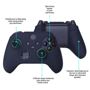 Midnight Blue Pure Series Anti-Slip Silicone Cover Skin With Black Thumb Grip Caps For Xbox Series X/S Controller-BLX3003 - Extremerate Wholesale