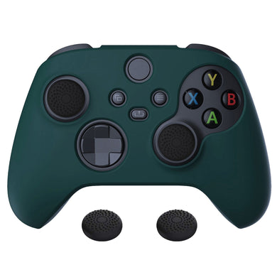 Racing Green Pure Series Anti-Slip Silicone Cover Skin With Black Thumb Grip Caps For Xbox Series X/S Controller-BLX3004 - Extremerate Wholesale