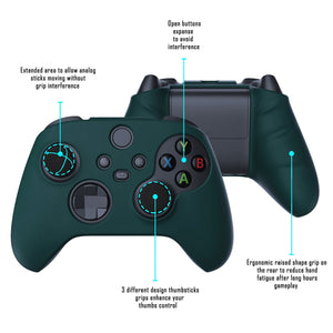 Racing Green Pure Series Anti-Slip Silicone Cover Skin With Black Thumb Grip Caps For Xbox Series X/S Controller-BLX3004 - Extremerate Wholesale