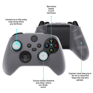 Clear White Pure Series Anti-Slip Silicone Cover Skin With White Thumb Grip Caps For Xbox Series X/S Controller-BLX3016 - Extremerate Wholesale