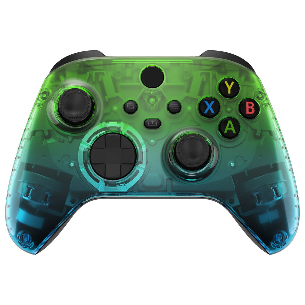Glossy Gradient Translucent Green Blue Front Shell For Xbox Series X/S Controller-FX3P355WS - Extremerate Wholesale