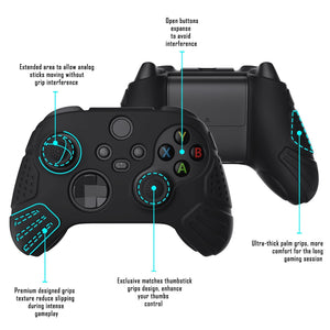 Guardian Edition Black Ergonomic Silicone Case Skin With Black Joystick Caps For Xbox Series X/S Controller-HCX3001 - Extremerate Wholesale