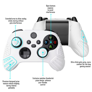 Guardian Edition White Ergonomic Silicone Case Skin With White Joystick Caps For Xbox Series X/S Controller-HCX3002 - Extremerate Wholesale