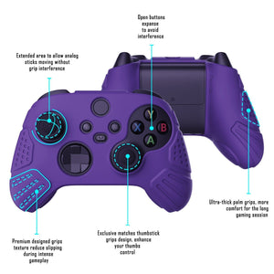 Guardian Edition Dark Purple Ergonomic Silicone Case Skin With Black Joystick Caps For Xbox Series X/S Controller-HCX3007 - Extremerate Wholesale
