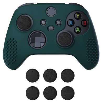 3D Studded Edition Racing Green Ergonomic Silicone Case Skin With 6 Black Thumb Grip Caps For Xbox Series X/S Controller-SDX3004 - Extremerate Wholesale