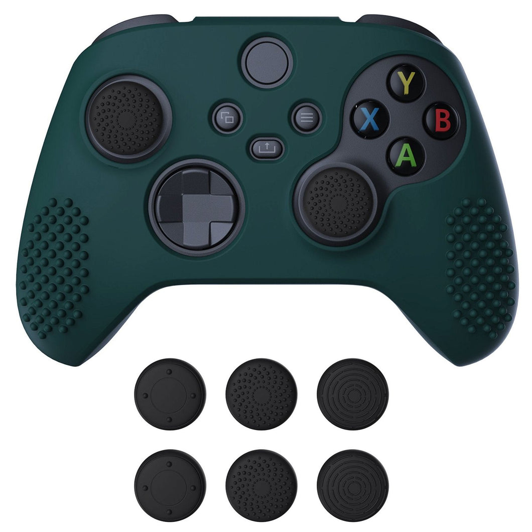 3D Studded Edition Racing Green Ergonomic Silicone Case Skin With 6 Black Thumb Grip Caps For Xbox Series X/S Controller-SDX3004 - Extremerate Wholesale