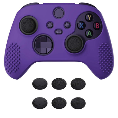 3D Studded Edition Dark Purple Ergonomic Silicone Case Skin With 6 Black Thumb Grip Caps For Xbox Series X/S Controller-SDX3007 - Extremerate Wholesale