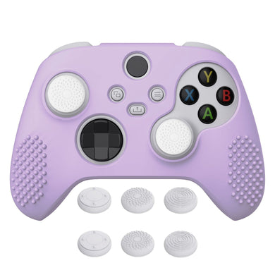 3D Studded Edition Mauve Purple Ergonomic Silicone Case Skin With 6 White Thumb Grip Caps For Xbox Series X/S Controller-SDX3009 - Extremerate Wholesale