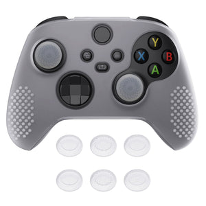 3D Studded Edition Clear White Ergonomic Silicone Case Skin With 6 White Thumb Grip Caps For Xbox Series X/S Controller-SDX3012 - Extremerate Wholesale