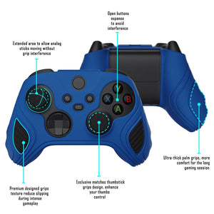Scorpion Edition Blue & Black Anti-Slip Silicone Cover Skin With Black Thumb Grip Caps For Xbox Series X/S Controller-SPX3001 - Extremerate Wholesale
