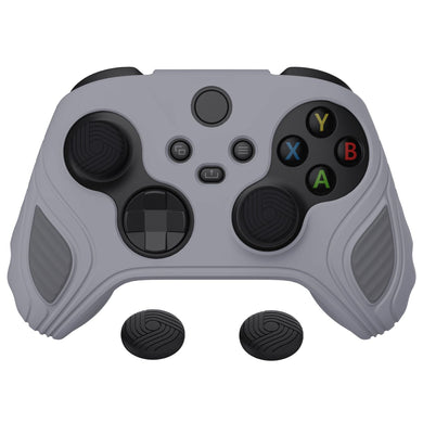 Scorpion Edition Metallic Gray & Dark Gray Anti-Slip Silicone Cover Skin With Black Thumb Grip Caps For Xbox Series X/S Controller-SPX3006 - Extremerate Wholesale