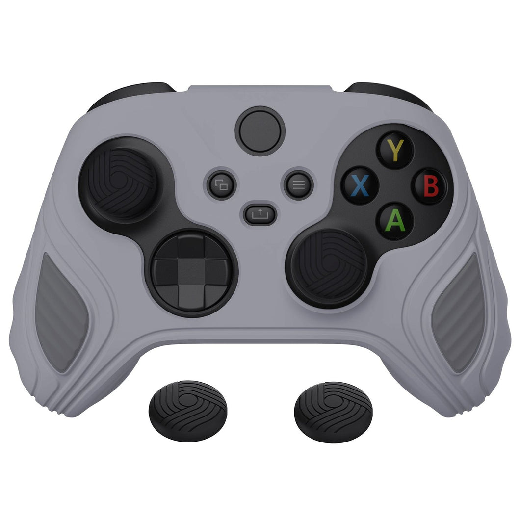 Scorpion Edition Metallic Gray & Dark Gray Anti-Slip Silicone Cover Skin With Black Thumb Grip Caps For Xbox Series X/S Controller-SPX3006 - Extremerate Wholesale