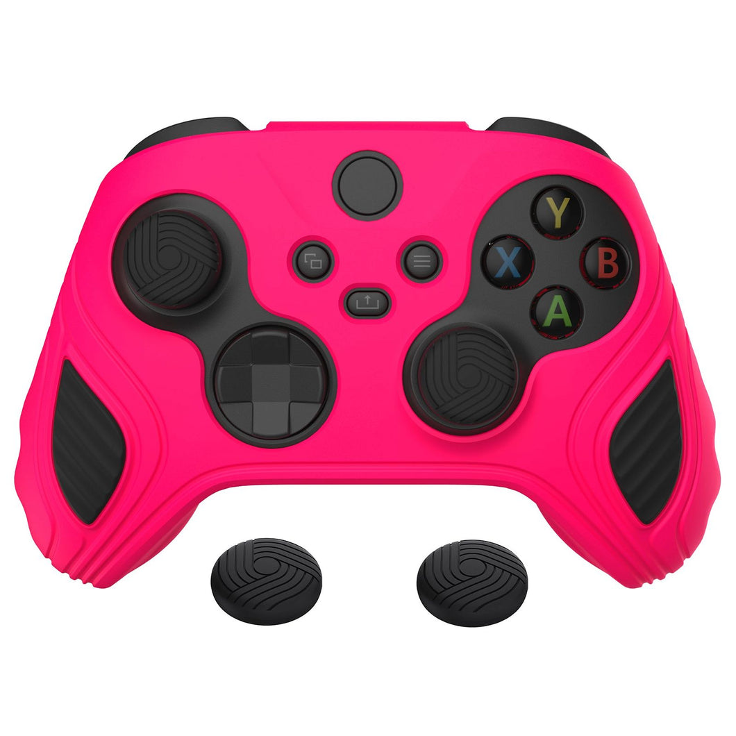 Scorpion Edition Bright Pink & Black Anti-Slip Silicone Cover Skin With Black Thumb Grip Caps For Xbox Series X/S Controller-SPX3007 - Extremerate Wholesale