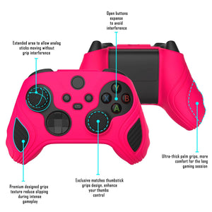 Scorpion Edition Bright Pink & Black Anti-Slip Silicone Cover Skin With Black Thumb Grip Caps For Xbox Series X/S Controller-SPX3007 - Extremerate Wholesale