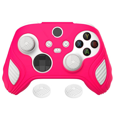 Scorpion Edition Bright Pink & White Anti-Slip Silicone Cover Skin With White Thumb Grip Caps For Xbox Series X/S Controller-SPX3008 - Extremerate Wholesale