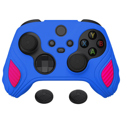 Scorpion Edition Primary Blue & Bright Pink Anti-Slip Silicone Cover Skin With Black Thumb Grip Caps For Xbox Series X/S Controller-SPX3010 - Extremerate Wholesale