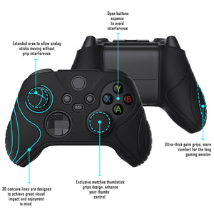 Samurai Edition Black Ergonomic Silicone Case Skin With Black Thumb Stick Caps For Xbox Series X/S Controller-WAX3001 - Extremerate Wholesale
