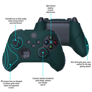 Samurai Edition Racing Green Ergonomic Silicone Case Skin With Black Thumb Stick Caps For Xbox Series X/S Controller-WAX3004 - Extremerate Wholesale