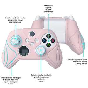 Samurai Edition Cherry Blossoms Pink Ergonomic Silicone Case Skin With White Thumb Stick Caps For Xbox Series X/S Controller-WAX3005 - Extremerate Wholesale