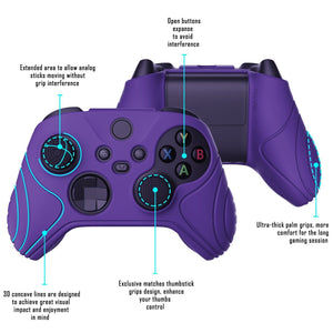 Samurai Edition Dark Purple Ergonomic Silicone Case Skin With Black Thumb Stick Caps For Xbox Series X/S Controller-WAX3007 - Extremerate Wholesale
