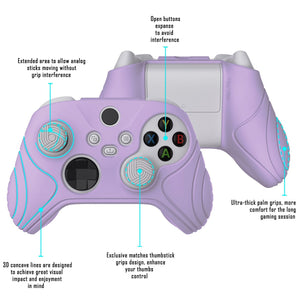 Samurai Edition Mauve Purple Ergonomic Silicone Case Skin With White Thumb Stick Caps For Xbox Series X/S Controller-WAX3009 - Extremerate Wholesale