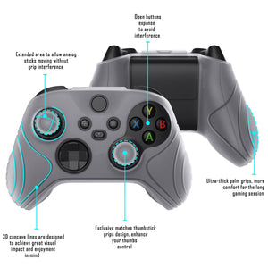 Samurai Edition Clear White Ergonomic Silicone Case Skin With White Thumb Stick Caps For Xbox Series X/S Controller-WAX3012 - Extremerate Wholesale