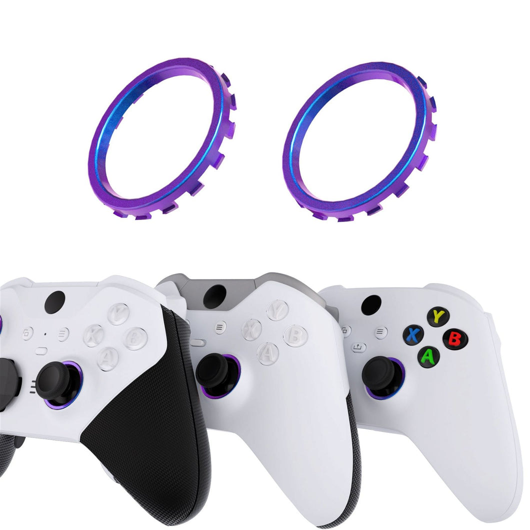 Glossy Chameleon Blue Purple Custom Replacement Accent Rings For Xbox Elite Series 2 Core & Elite Series 2 & Xbox One Elite & eXtremeRate ASR Version Shell For Xbox Series X/S Controller-XOJ1323 - Extremerate Wholesale