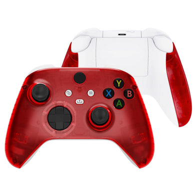 Clear Red Front Shell With Side Rails Panel For Xbox Series X/S Controller-ZX3M502WS - Extremerate Wholesale