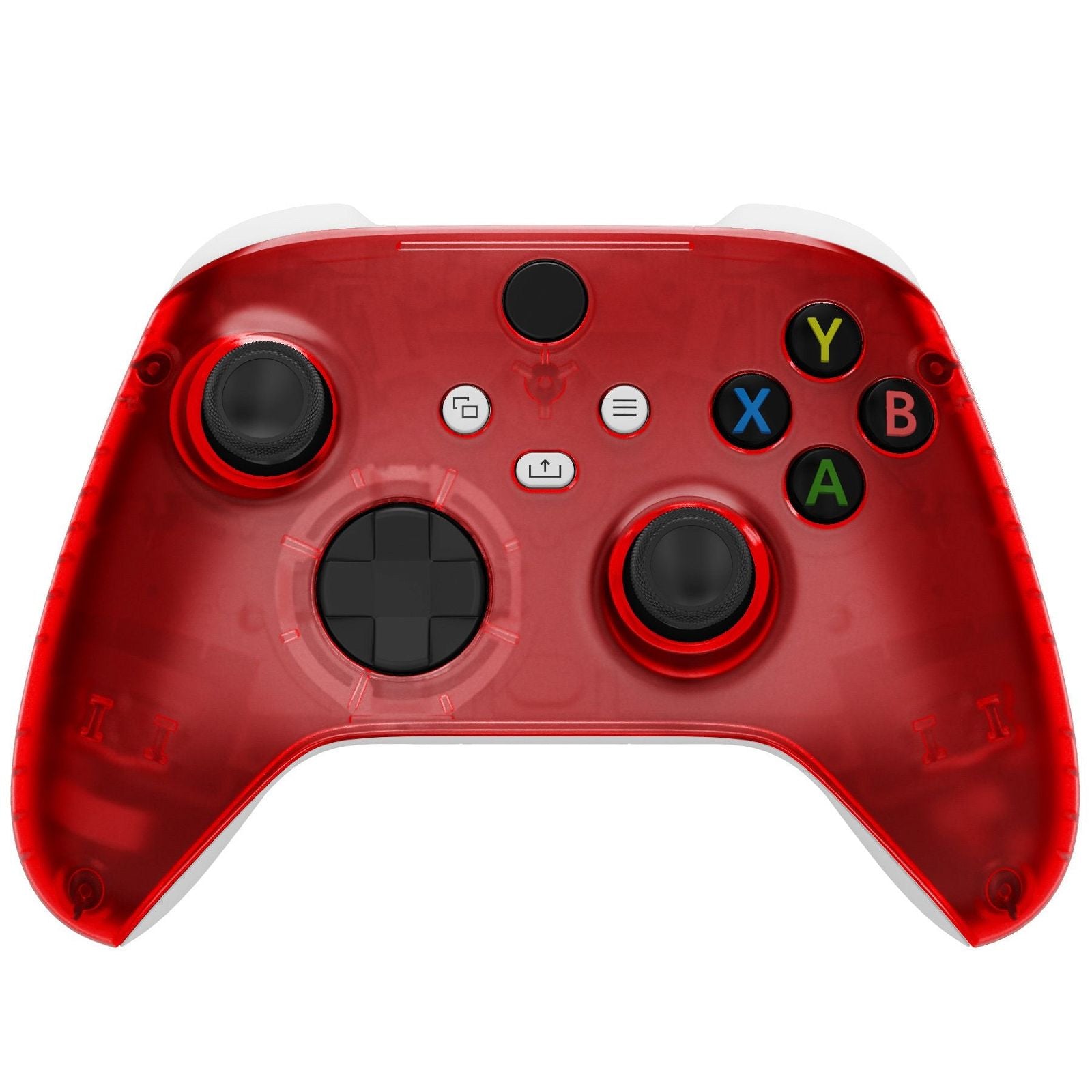 Clear Red Front Shell With Side Rails Panel For Xbox Series